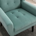 thumbnail image 4 of Modern Accent Chair, Upholstered Button Tufted Armchair, Velvet Fabric Sofa Chairs Mid-Century Modern Comfy Reading Chair for Bedroom, Living Room, Yellow, 4 of 7