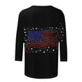 thumbnail image 5 of FAVIPT Fourth of July Crop Shirts for Women 3/4 Sleeve Crew Neck Tops American Flag Patriotic Print Blouses Casual Dressy Summer 2025 Tunic Tees Multicolor,XL, 5 of 5