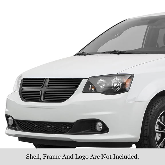 APS Black Stainless Steel Billet Grille for 2011-2020 Dodge Grand Caravan, 8x6 Horizontal
