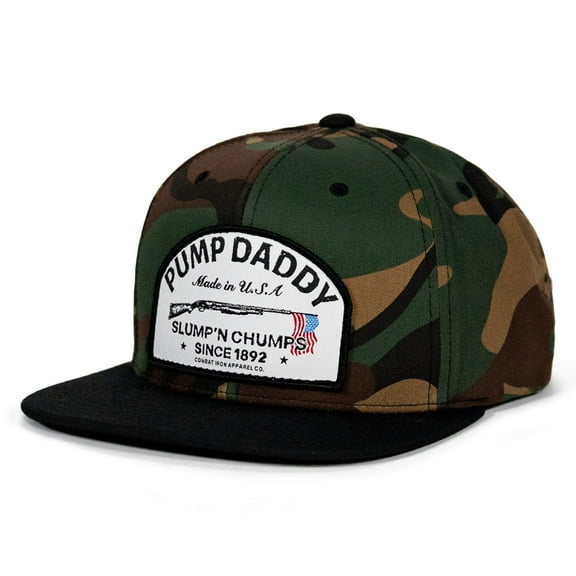 Pump Daddy Original Patch Flat Bill Snapback Hat Bdu Camo / Black