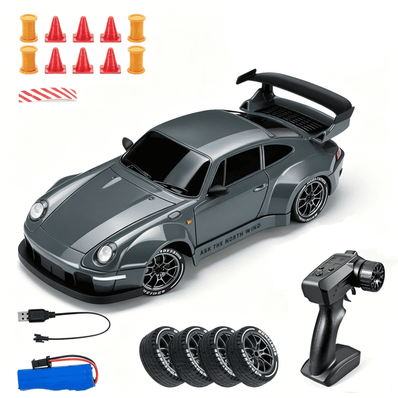 RC Drift Car 1:24 Scale 4WD 2.4GHz Remote Control Dual-Mode Tires
