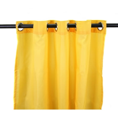Jordan Manufacturing 54" x 96" Dandelion Yellow Solid Grommet Semi-sheer Outdoor Curtain Panel