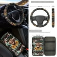 thumbnail image 3 of Jeiento Highland Cow Car Interior Cover Sets, Southwest Aztec Front Rear Seat Cover with Steering Wheel Covers Floor Mats Car Seat Belt Pads Center Console Covers Cup Coaster Keychain, Set of 17, 3 of 6