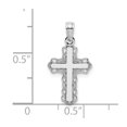 thumbnail image 3 of FB Jewels 14K White Gold Cross with Lace Trim and High Polish Center Pendant, 3 of 4