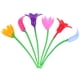 thumbnail image 1 of FELTECHELECTR 6 piezas de dijes de vidrio con forma de flor, identificadores de vino de silicona, letreros para copas de festivales, 1 of 7