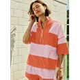 thumbnail image 5 of Yanekop Womens 2 Piece Outfits Summer Striped Workout Set Oversized Matching Lounge Sets Two Piece Short Set, 5 of 11