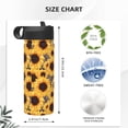 thumbnail image 4 of Sikiie Artistic Zebra Print Sunflower Print 18OZ Insulated Straw Cup, Portable Leak-proof Sports Water Bottle, Stainless Steel Water Cup Suitable for Home and Outdoor, 4 of 8