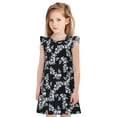thumbnail image 1 of Vsdgher Fleur pour Filles Chemises de Nuit Manches Courtes à Volants Robe de Nuit Pyjama pour Fête Pyjama-Grand, 1 of 6