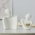 thumbnail image 6 of wtgtog Golden Heart Abstract Ceramic Ornaments, Couple Cuddle Design Male Female Figures, Decorative Statue for Home, Bookshelf Desk Coffee Table Decor, Valentine's Day Gift, Love Emblem, 6 of 6