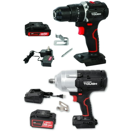 HT 20V Hammer Drill & HT 20v Impact Wrench 900 ft/lbs