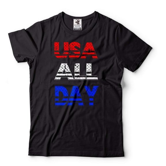 USA Shirt USA All Day Tee Shirt Patriotic Gifts Mens Womens 4th Of July Shirt Fourth Of July Tee