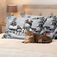 thumbnail image 3 of Grey Christmas Outdoor Pillow Covers 20"x12" Set of 2, Waterproof Throw Pillow Covers for Patio Furniture, Snowman Xmas Tree Snowflake Birds Decorative Cushion Pillowcases for Garden Porch Couch Sofa, 3 of 9