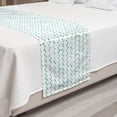 thumbnail image 2 of Grunge Bed Runner, Geometric Symmetric Circles Pattern Abstract Round Contemporary Graphic, Decorative Accent Bedding Scarf for Hotels Homes and Guestrooms, Queen, Sea Green and White, by Ambesonne, 2 of 2