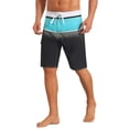 thumbnail image 4 of INSPIRE CHIC Men's Summer Colorblock Shorts Drawstring Beach Shorts with Side Pocket 36 Blue Black, 4 of 4
