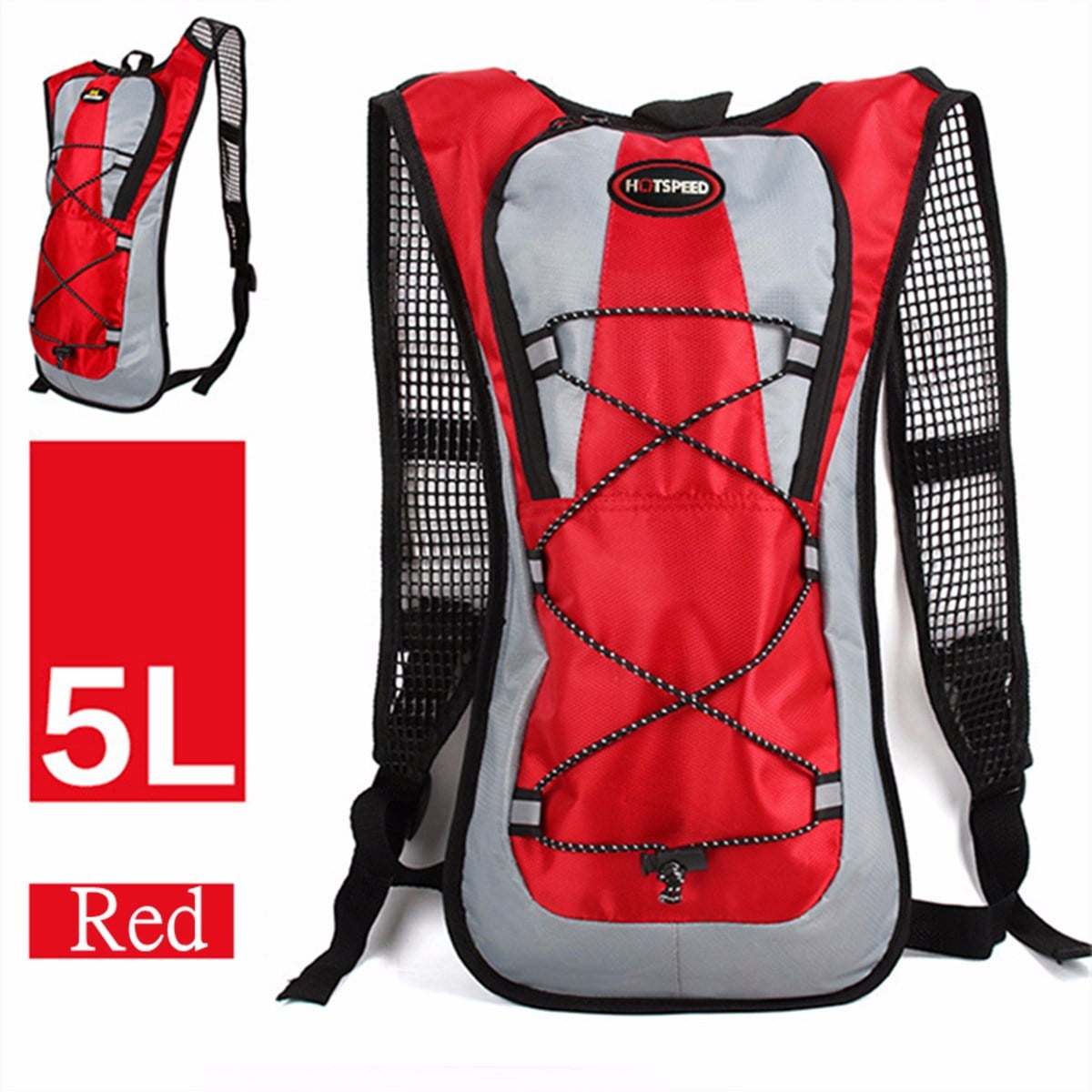 IPRee 5L Running Hydration Backpack Rucksack 2L Straw Water Bladder Bag For Hiki 