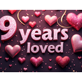 thumbnail image 4 of LUUFILx 9 Years Loved Anniversary Banner Heart Decor Backdrop Party Supplies Event Decoration Celebration Photo Props Background, 4 of 7