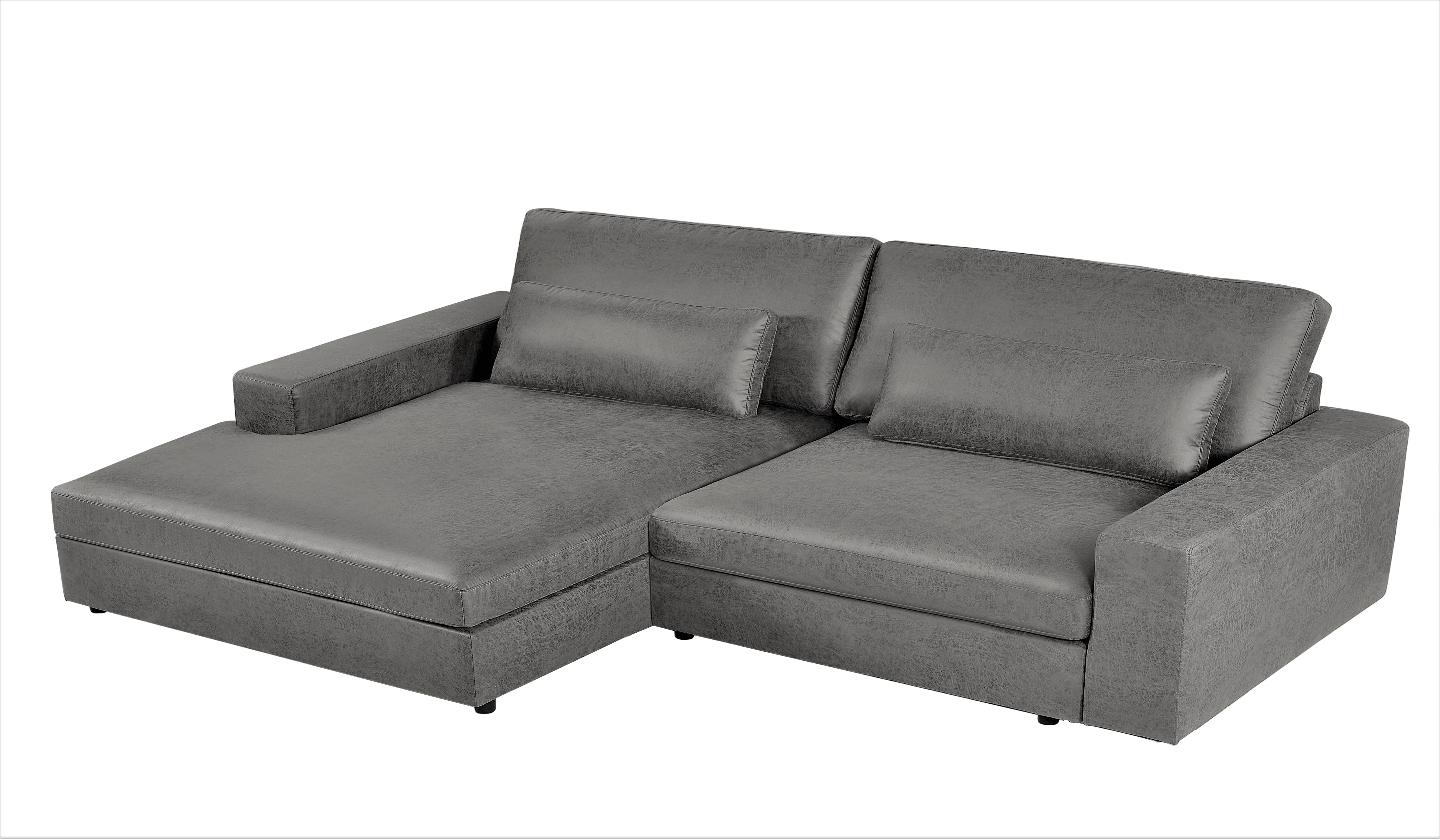 US Pride Furniture 105.52''W Oversized Left Faing Chaise Sectional Sofa, Grey