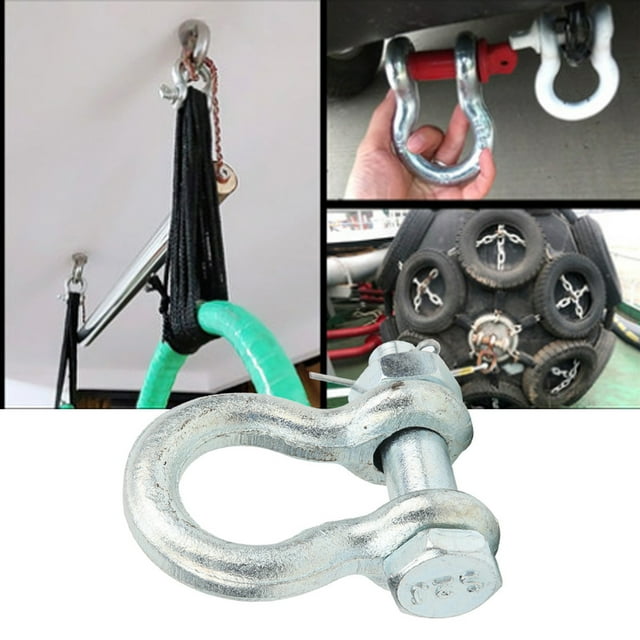 Anchor Shackle Lifting Shackle Ship Lifting Parts Hardware Tool Lifting Machine Parts Anchor Shackle Heavy Duty Alloy Steel Bow Type With Nut Ship Lifting Machine Parts1Pc 3.25t