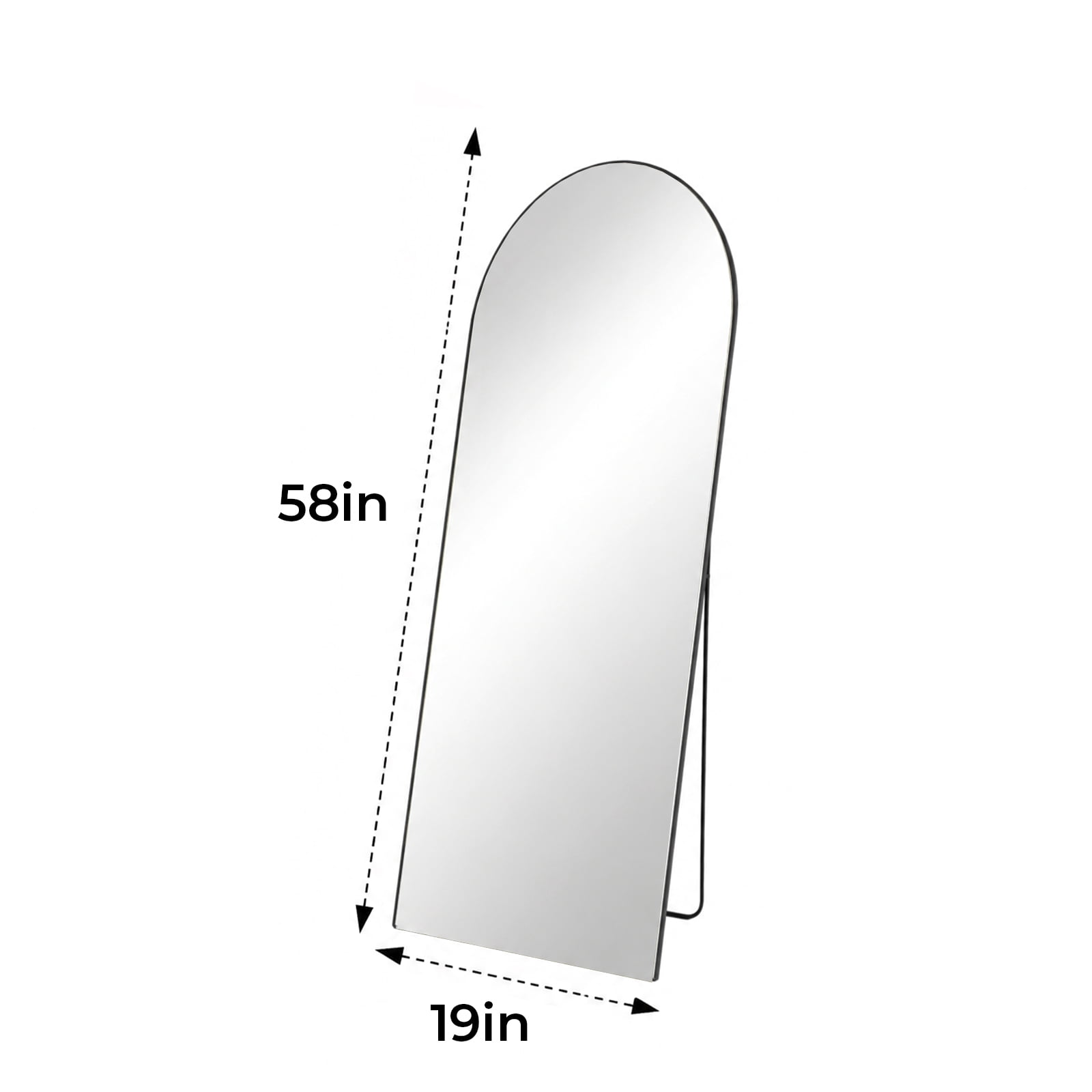 Alvantor Arched Full Length Mirror, Aluminum Alloy Frame, 21x56"-26x68" for Bathroom, Bedroom, and Entryway