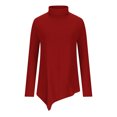thumbnail image 4 of Njoeus Blouses for Women, Women's Basic T-Shirt Turtle Neck Sweatshirts Fall Winter Turtleneck Tunic Tops Long Sleeve Pullover Casual High Low Hem Blouse S-XXL, 4 of 5