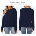thumbnail image 6 of QUALFORT Women’s 100% Cotton Pullover Sweater, Crew Neck Long Sleeve Lightweight Sweater for Women, Soft Classic Knit Top, Navy XL, 6 of 10