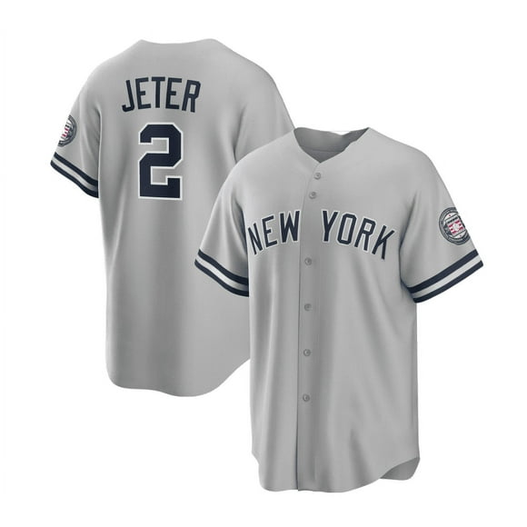 Men's New York Yankees Baseball Jersey MANTLE 7# JETER 2# Adult Replica Player Name Navy Jersey