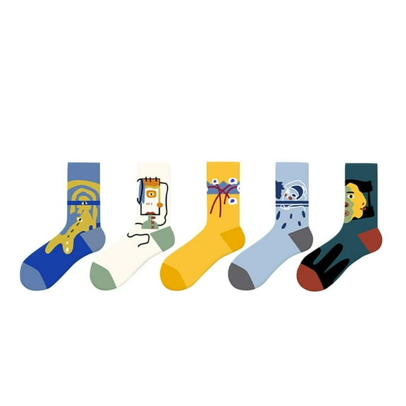 Unisex Oil Painting Socks Middle Tube Socks Street Abstract Personality Long Socks