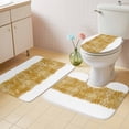 thumbnail image 4 of Aesthetic Gold Bathroom Rugs Set Mottled Abstract Texture Modern Minimalist Non Slip Absorbent Soft Bath Mats 3 Piece Set with Bathroom Rug, U-Shaped Floor Mat, Toilet Seat Cover Large Size, 4 of 9