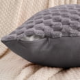 thumbnail image 3 of Unique Bargains 4 Pcs Pack of 4 Soft Fuzzy Plush Cushion Cover Grey 12" x 20"/16" x 16", 3 of 7
