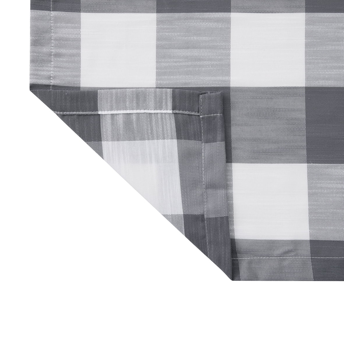 Better Homes & Gardens Balloon Shade Buffalo Check Light Filtering Rod Pocket Single Curtain Panel, Gray/White, 42 x 63