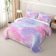 thumbnail image 3 of Homewish Rainbow Tie Dye Quilt Full For Girls,Purple Pink Full Bedspread Sets,3-Piece, 3 of 7