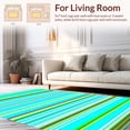 thumbnail image 2 of ODIKA 4'x6' Machine Washable Non-Slip Area Rug, Vibrant Boho Stripe with Rich Turquoise and Diverse Hue Accents High Traffic Rug, Turquoise, 264747, 2 of 7
