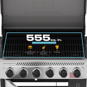 Charbroil Performance Series™ FlavorMax™ 6 Burner Gas Grill Cabinet with Sear Burner and Side Burner Gray Stainless