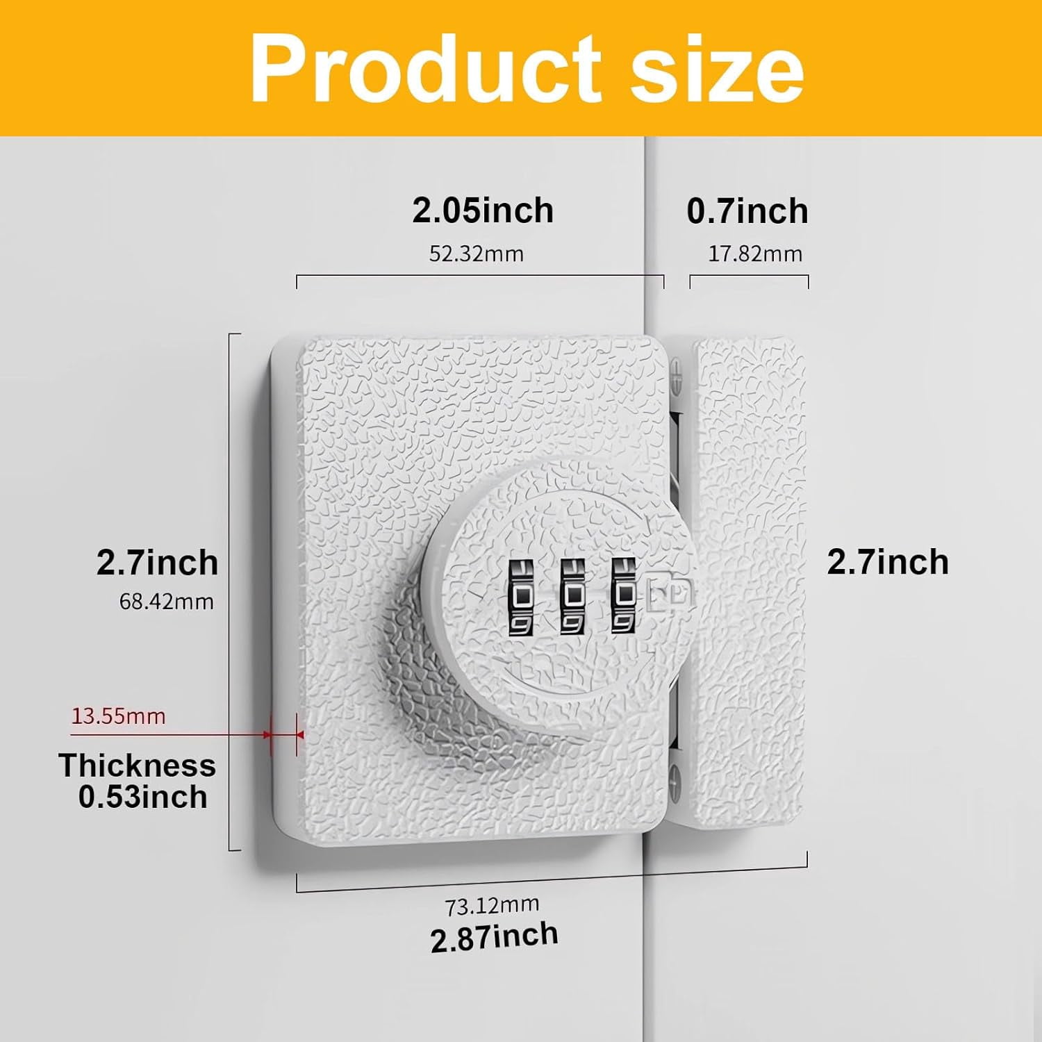 ABCISI 2 Pack Closet Door Lock - Bifold Door Lock 3-Digit Keyless Combination Cabinet Lock - Anti-Pry Double Door Locks for Swinging Sliding Cupboard Pantry Barn Shed Drawer, White