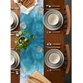 thumbnail image 2 of Ldtrchee Aqua Beach Coastal Table Runner 60 Inches, Nautical Summer Seaside Ocean Bed Runner Dresser Scarves Tabletop for Indoor Outdoor Parties/Ceremony/Banquet, 13" x 60", 2 of 8