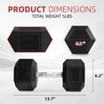 thumbnail image 2 of FlexWave Rubber Encased Hex Dumbbells, 30 lbs Pair, Black, 2 of 6