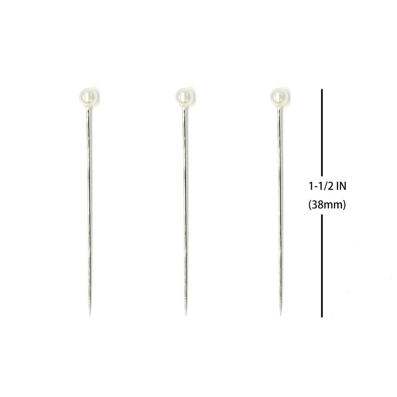 Hello Hobby Ballhead Pins Pearl White 100 Count, Size 24, 38mm in Length