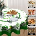 thumbnail image 4 of St. Patrick''s Day Gnomes Tablecloth Round 60 Inch Lucky Shamrock Washable Table Cloth for Holiday Parties Dining Table Kitchen Decor, 4 of 5