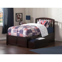 Richmond Twin Platform Bed with Flat Panel Foot Board and 2 Urban Bed Drawers in Espresso