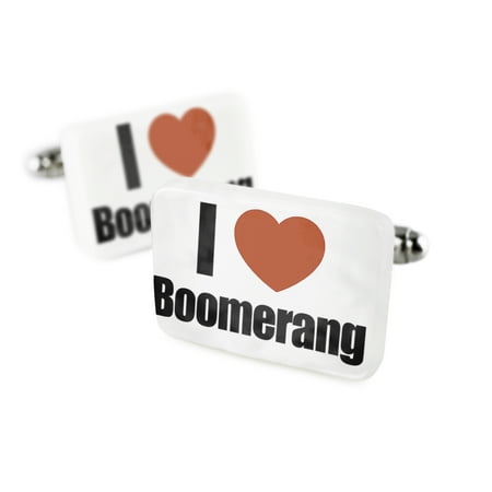 Cufflinks I Love BoomerangPorcelain Ceramic NEONBLOND