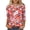 Red, variant on Staron Women's Hawaiian Print T-Shirt Casual Loose 3/4 Sleeve Round Neck Pullover Top Spring Summer Vacation Beach Party, Red M
