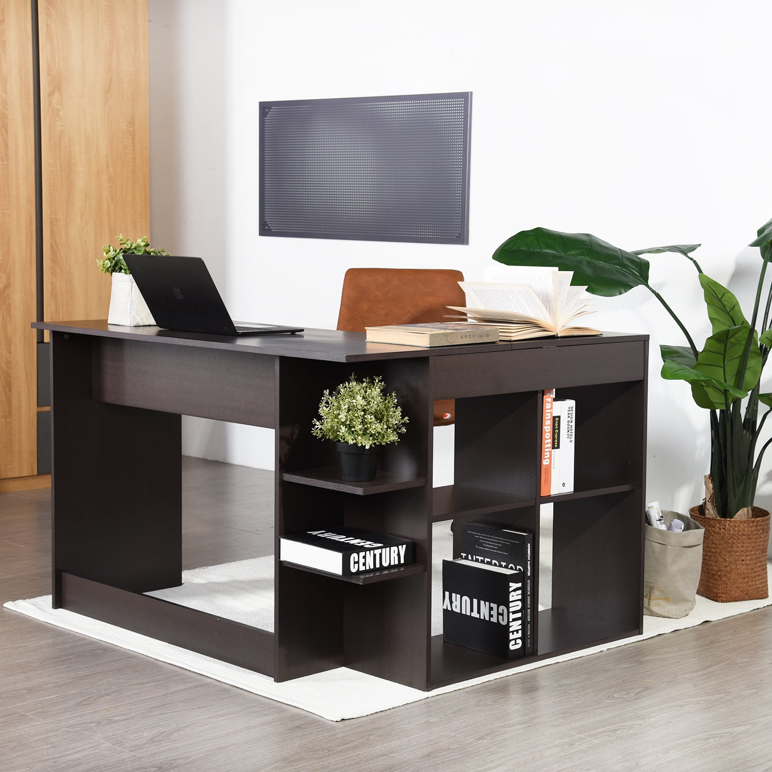 Kepooman 47.24" L Shaped Desk, Sturdy L Shaped Gaming Desk with Locker, L Desk for Gaming & Home Office, Space Saving Corner Desk Easy to Assemble, Brown Kepooman 47.24" L Shaped Desk, Sturdy L Shaped Gaming Desk with Locker, L Desk for Gaming & Home Office, Space Saving Corner Desk Easy to Assemble, Brown