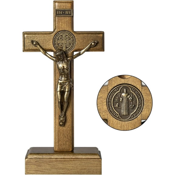 A Catholic 10.7-inch wooden wall of Jesus Christ, a standing, hanging or tabletop with a standing home decoration