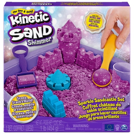 Kinetic Sand Sparkle Sandcastle Set w/ 1lb Purple Shimmer Kinetic Sand