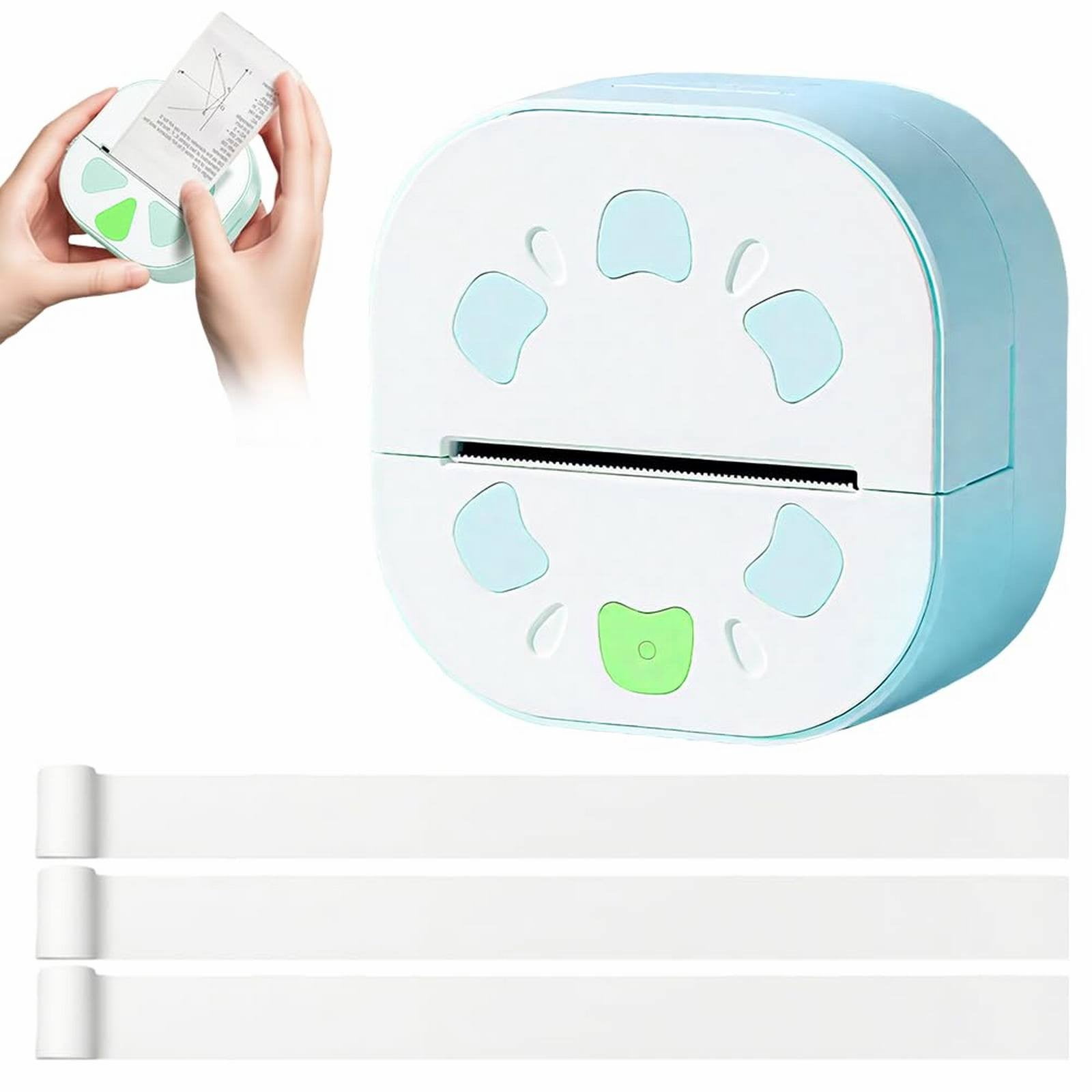 Qyaukm 2026 Sky Blue Bluetooth Sticker Maker D21 - Inkless Thermal Portable Printer | 3 Rolls 57Mm*2.5M Paper Included for youths, Students, Diy Crafts