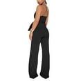 thumbnail image 6 of Baqcunre Women's Solid Color V-Neck Strap Sleeveless Wide Leg Romper,Size S-XXL,One Piece Jumpsuit,Womens Jumpsuit,Jumpsuits for Women Casual,Womens Clothes,Color Black, 6 of 6