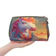 thumbnail image 4 of Cauagu Meditating Cute Horse Print Large Cosmetic Bag,Portable Cosmetics Pouch Travel Makeup Bag Large Capacity Travel Makeup Case Organizer Makeup Brush Organizer, 4 of 8