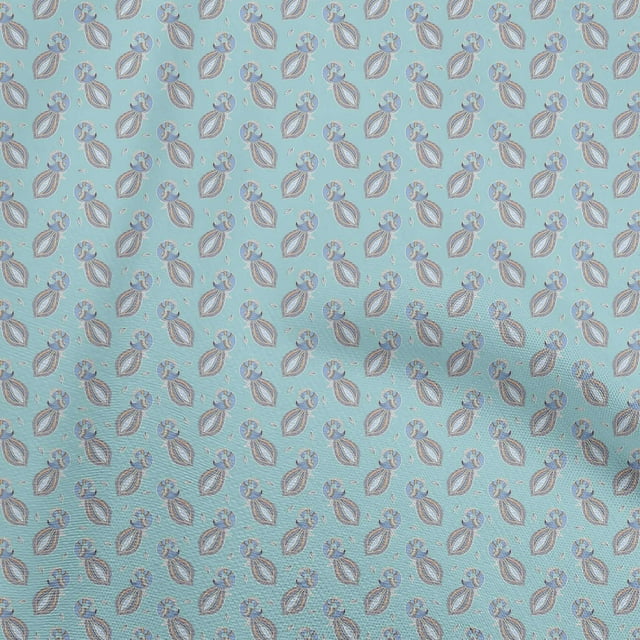 oneOone Velvet Light Blue Fabric Peacock Craft Projects Decor Fabric Printed By The Yard 58 Inch Wide