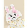 thumbnail image 6 of Bslissey Baby Girls Bunny Jumpsuit 3M 6M 12M 18M Cute Carrot Print Short Sleeve Button Hooded One Piece Rompers Newborn Infant Casual Easter Clothes Boydsuit, 6 of 9