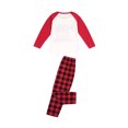 thumbnail image 3 of Diconna Family Matching Letter Print O-Neck Long Sleeve Blouse+ Plaid Pants, 3 of 10